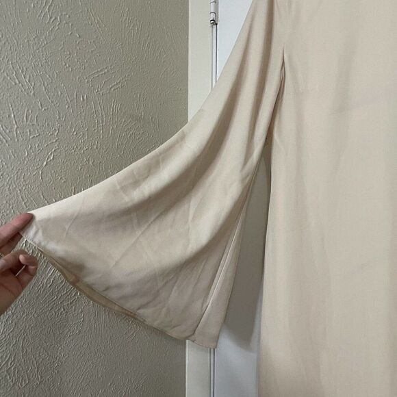 NEW! Fame X Partners Peach bell sleeve maxi dress size US 8 -Flawed- - Picture 6 of 13